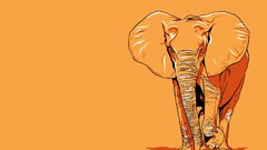 Elephants monochrome 3d Simple Background