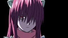 elfen lied Anime anime girls pink hair Nyu face black background