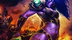 Elves armor Battleground elfs blue hair world of warcraft Night 