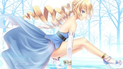 Elves blondes long hair blue eyes disgaea curly hair detached 