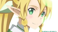 Elves green eyes sword art online Simple Background ALfheim 