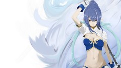 Elves red eyes spears blue hair tales of vesperia video games 