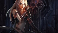 Elves Warriors Swords blondes world of warcraft blood elf Death 