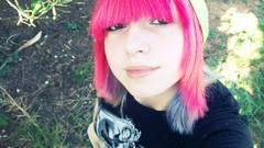 Emo pink hair brunettes bangs