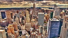 Empire State Building cityscapes new york city city skyline