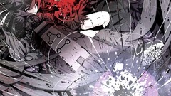 Energy grin red eyes reiuji utsuho touhou black hair cannons 