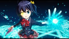 Energy magic Anime power blue hair anime girls blue eyes school 