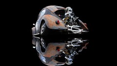 Engine black background vintage Volkswagen old cars