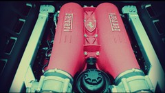 Engine red Ferrari Powerful