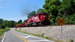 Engine trains railroad tracks