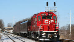 Engine trains railroad tracks