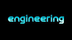 Engineering black blue Typography black background text cyan