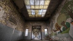 Europe abandoned Belgium school cityscapes