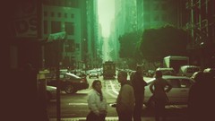 Evening cars San Francisco roads Downtown vintage vintage 