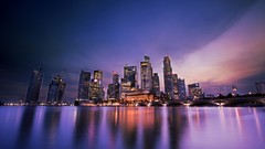 Evening Singapore buildings cities