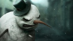 Evil snowman horror artwork digital art
