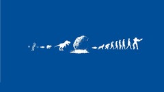 Evolution Dinosaurs blue background funny master chief