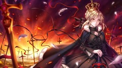 Excalibur dress saber Ribbons Swords fate stay night crowns 