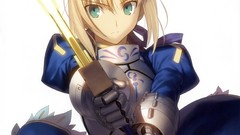 Excalibur saber blondes anime girls green eyes fate zero fate 