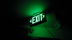 Exit abstract signs Green