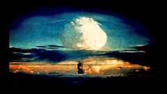 Explosion colorful vintage Nuclear