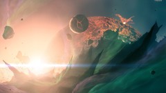 Explosion planets digital art