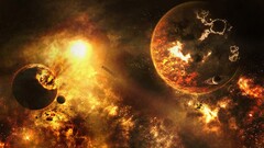 explosion space art planet sun Space apocalyptic digital art