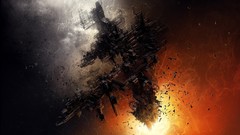 Explosions spaceships science fiction outer space illustrations 