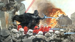 Explosions star wars Darth Vader lightsabers stormtroopers 