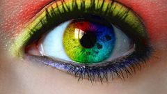 Eye makeup abstract rainbow