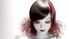 Eyelashes hairstyle fashion closed eyes short hair bangs models