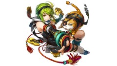 Eyepatch green hair yellow