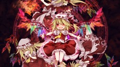 Eyes Anime dress hats anime girls touhou flandre scarlet hair 