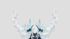 Eyes Anime Ribbons anime girls animal ears dressed