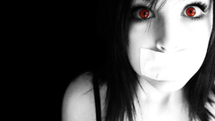 Eyes black red eyes
