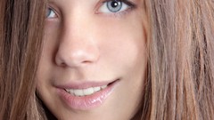 Eyes blondes smiling long hair