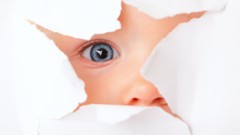 Eyes children close-up white background