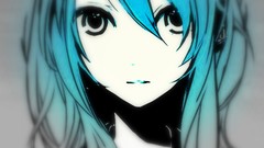 Eyes close-up blue hair anime girls hatsune miku vocaloid 