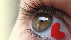 Eyes close-up Hearts