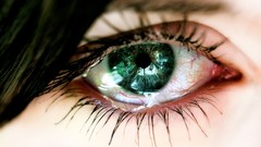Eyes close-up tears green eyes