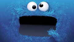 eyes Cookie Monster face blue artwork