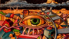 Eyes eye paintings psychedelic colors artwork surreal art
