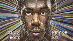 Eyes faces record minimalistic Usain Bolt