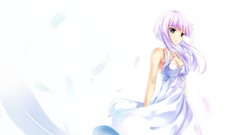 Eyes feathers white hair summer dress