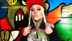 Eyes graffiti woman blondes tattoos piercings models Russians 