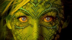 Eyes Green faces fantasy art
