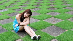 Eyes Green woman Japan cross Japanese faces Chinese asians long 