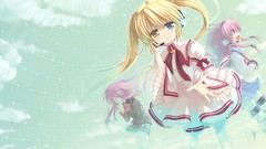 Eyes headphones Anime anime girls school uniforms angel beats 