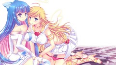 Eyes legs blondes blue hair long hair anime girls anarchy 