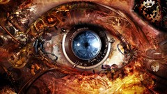 Eyes lens mechanical digital art clockwork